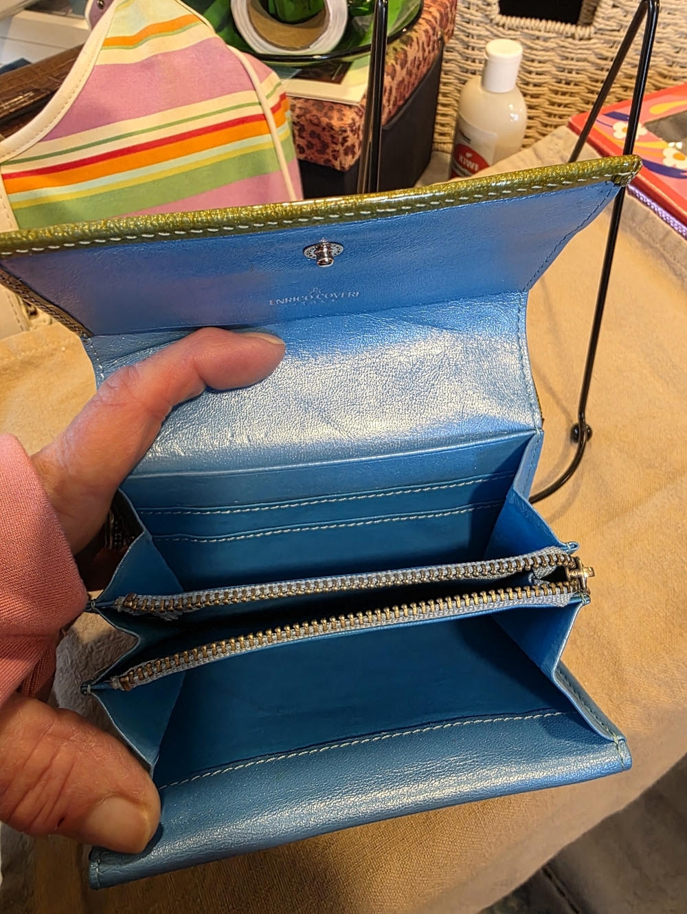 Enrico Coveri Olive Green Women's Wallet - Picture 3 of 8